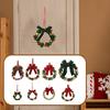 Christmas Bell Wreath with Bowknot Decorative Gift Hanging Decor Christmas Decoration Xmas Wreath for Outdoor Window Holiday