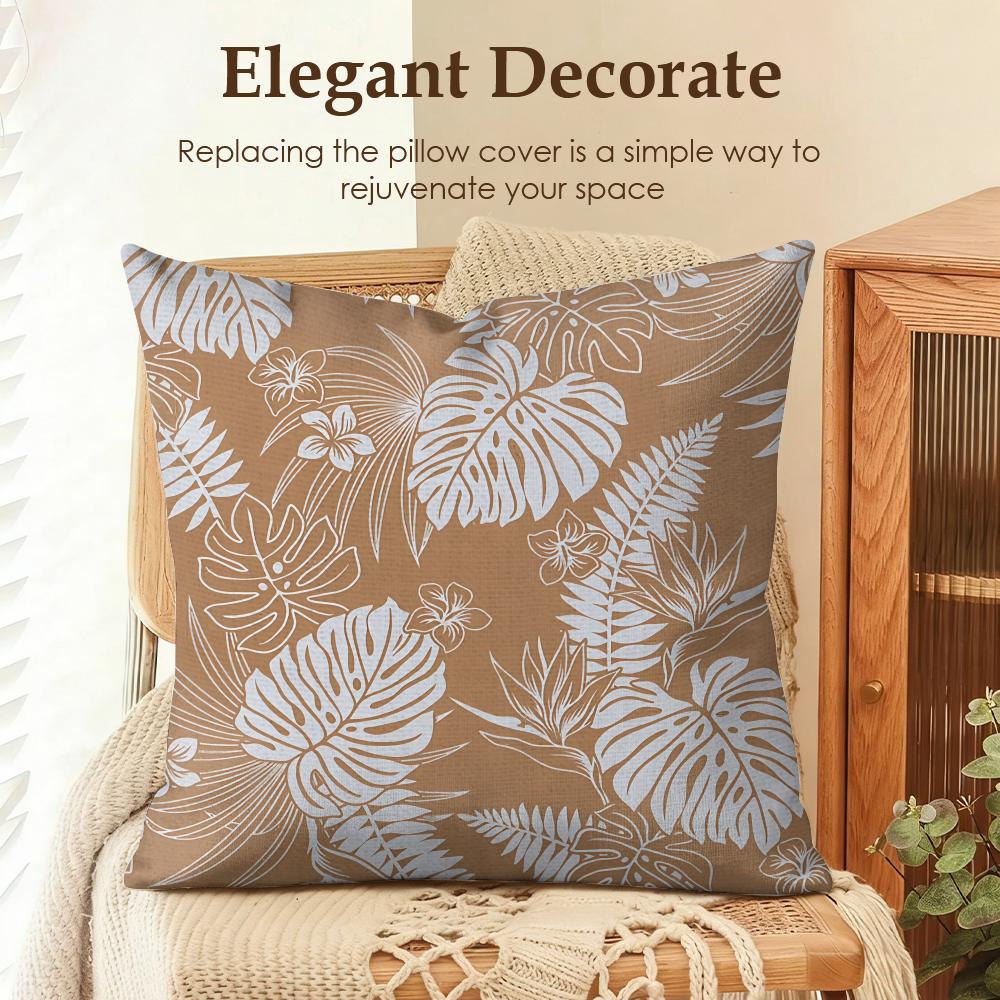 

Monstera Pattern Cushion Cover Natural Linen Organic Fabric DoubleSided Printing Sofa Home Decor Gift Pillow Case 30x30cm