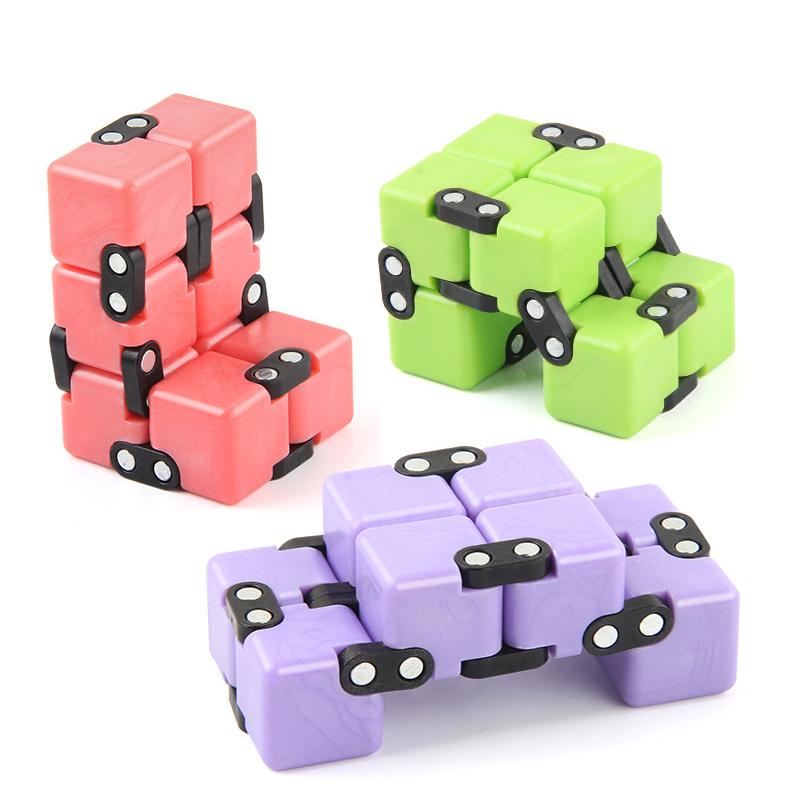 3PCS Pack Cube Hand Spinner Decompression Toy Autism ADHD Anxiety Stress Relief Sensory Toys for Kids Adults Juguetes