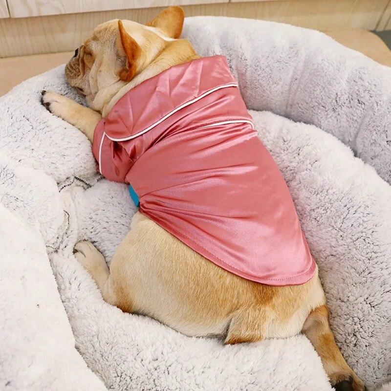 Soft Silk French Bulldog Pajamas Pet Dog Pajama For Small Dogs Shih Tzu Puppy Cat Clothes Pets Clothing