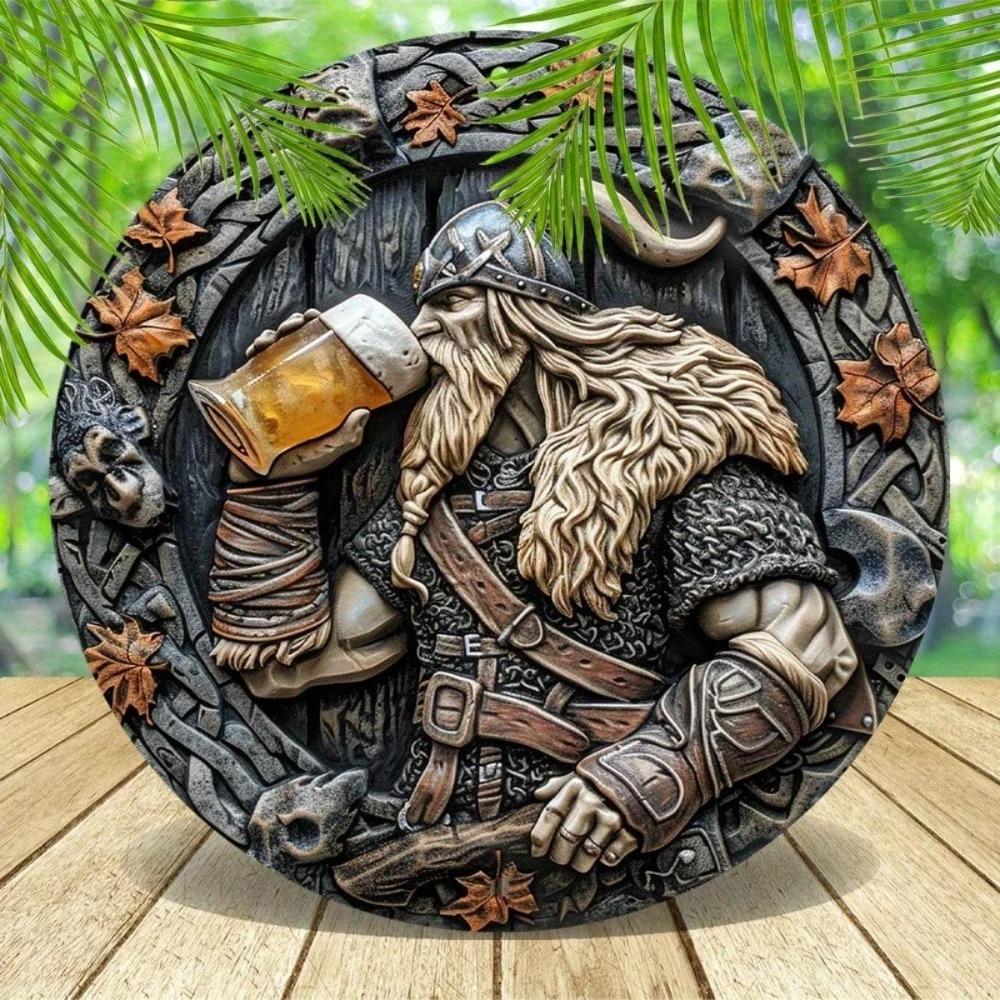 Viking Warrior Aluminum Sign 2D Metal Wall Art Home Garage Decor Gift