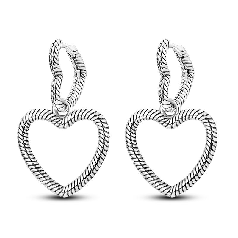 925 Silver Exquisite Simple Love Heart Series Drop Earring For Woman Fashion Party Gift Elegant Jewelry Accessories