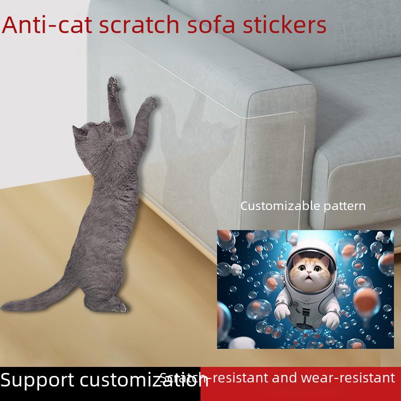 Transparent PVC Self-Adhesive Anti-Scratch Sofa Protector for Cats