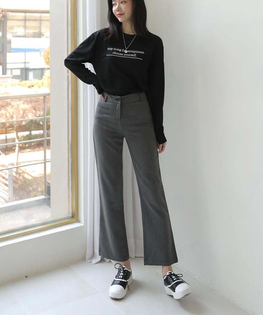 Ppaeppae High Bootcut Slacks