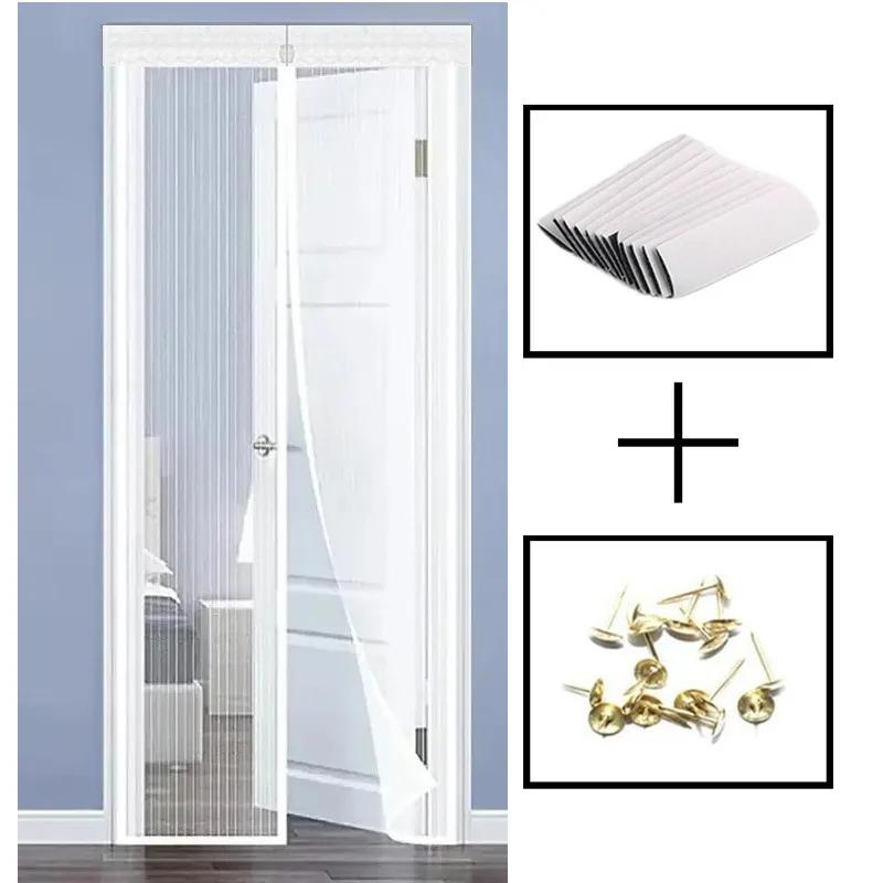 Polyester Screen Door Self-sealing and Door Screen Magnetic Self Adhesive Seal To Keep Bugs Out Retractable Screen Door