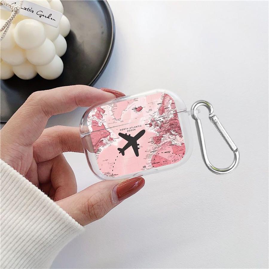 Case For Airpods 2 Pro 1 3 Pro3 Pro2 4 Clear Earphone Cases Cover Airplane Map
