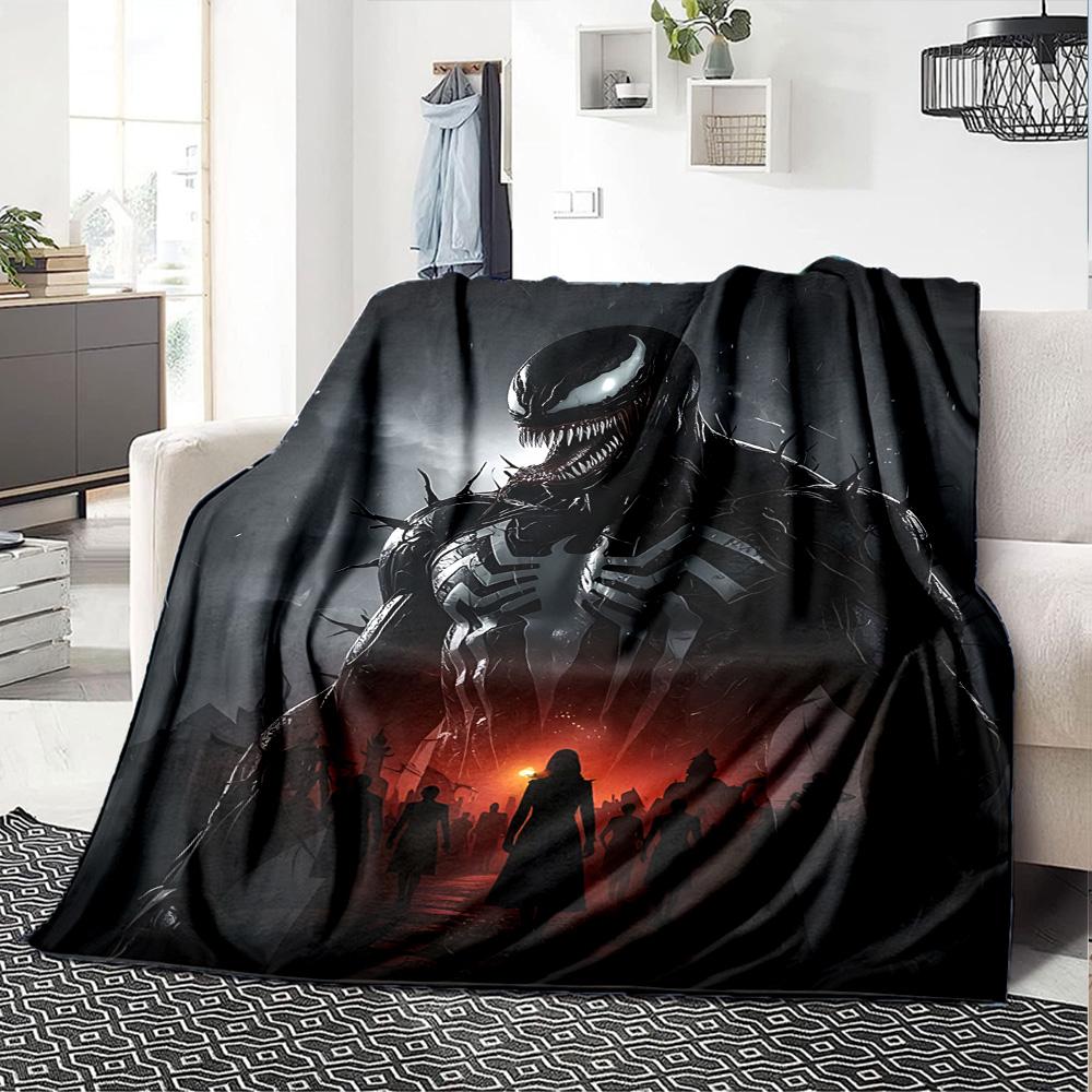 1pc Venom Dominates Night Flannel Blanket for Super Soft Cute Comfort Blanket for Travel Bedding Couch Sofa Blanket Y82525