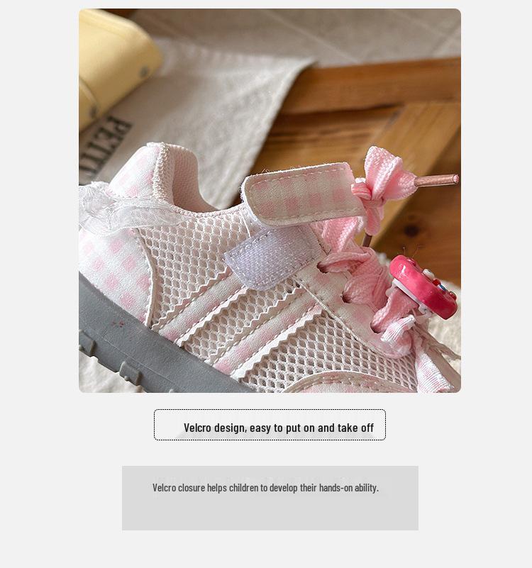 2026 Breathable Cartoon Girls' Skate Shoes - Spring/Summer Mesh Casual Sports Shoes for Kids