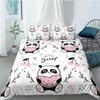 Cartoon Cute Panda Polyester Bedding Sets Child Kids Covers Boys Bed Linen Set For Teens King Size Bedding Set