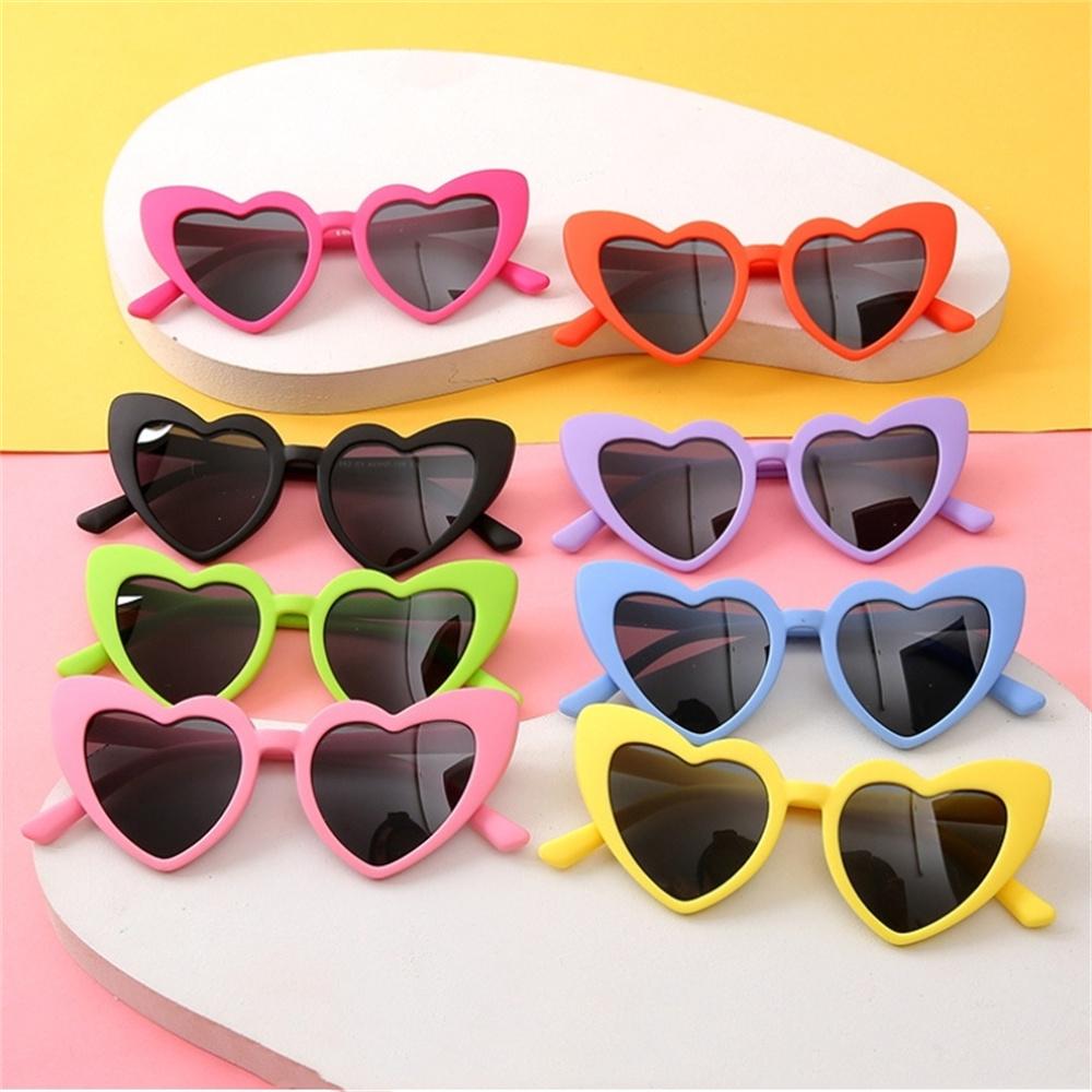 Children Love Heart Sunglasses Fashion Cute Candy Color Kids Sun Glasses UV400 Goggles Summer Outdoors Shades Boys Girls Eyewear