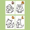 Fun Coloring Book, 32 Pages Children'S Drawing Book Graffiti Cartoon Animals, Transportation, Food Themes, Colorful Pen Drawing