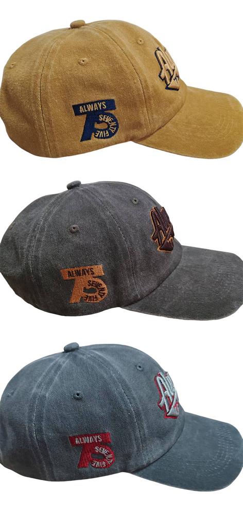 Washed old letter baseball cap sun protection sun visor personalized wide brim American cool men's and women's peaked cap
