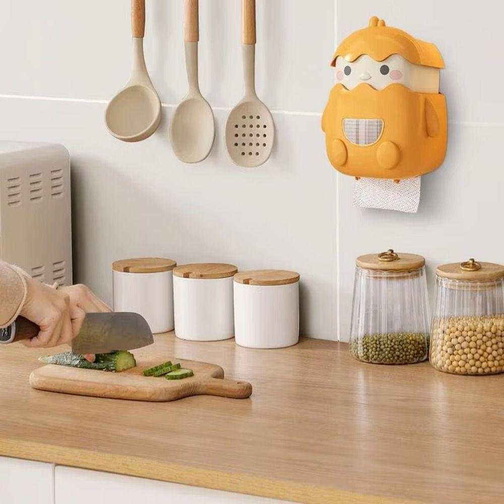 Chick Shape Wall Mounted Tissue Holder Cartoon Toilet Paper Container  Garbage Bag