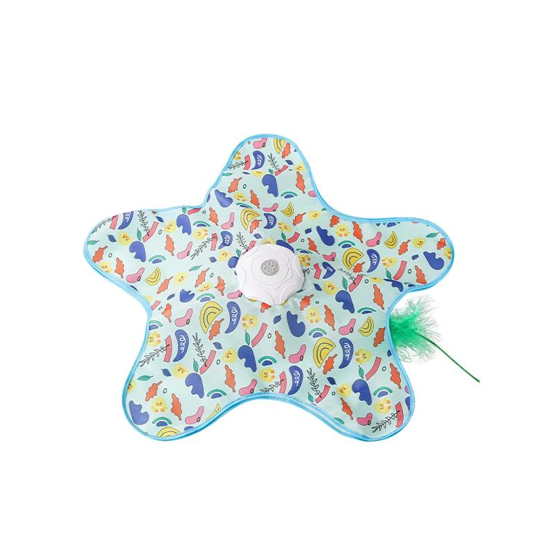 

Интерактивная игрушка для кошек «Прятки» с мышкой, пищащая, с датчиком движения, движущаяся, со скрытыми перьями, игрушка-дразнилка для котят