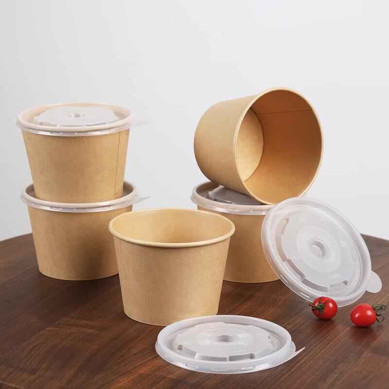 Fang Cao Di Disposable Thickened Paper Bowls, 360ml (50-pack)