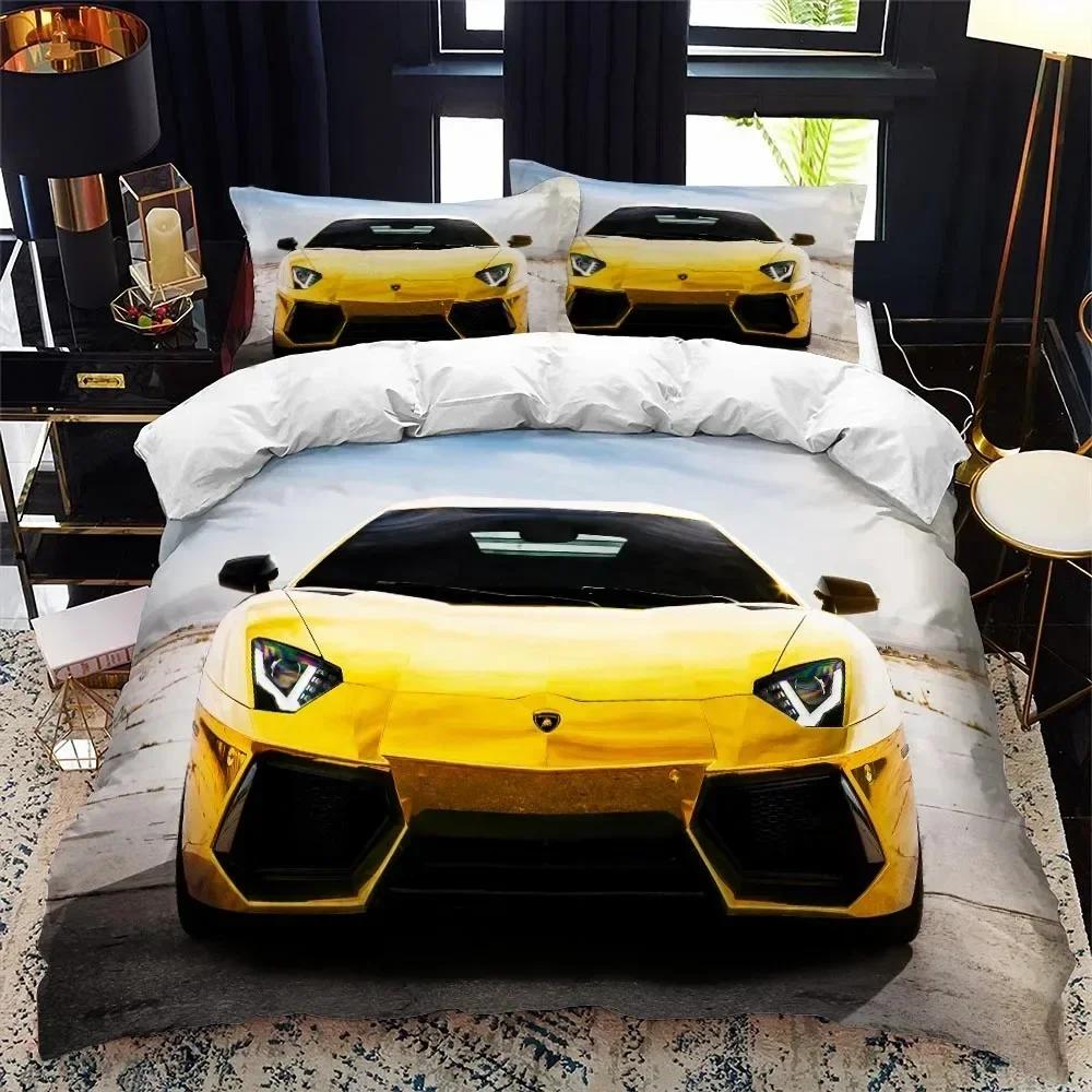 Top 3D Print Sports Car Supercar Bedding Set Boys Girls Twin Queen Size Duvet Cover Pillowcase Bed Kids Adult Home Textileextile