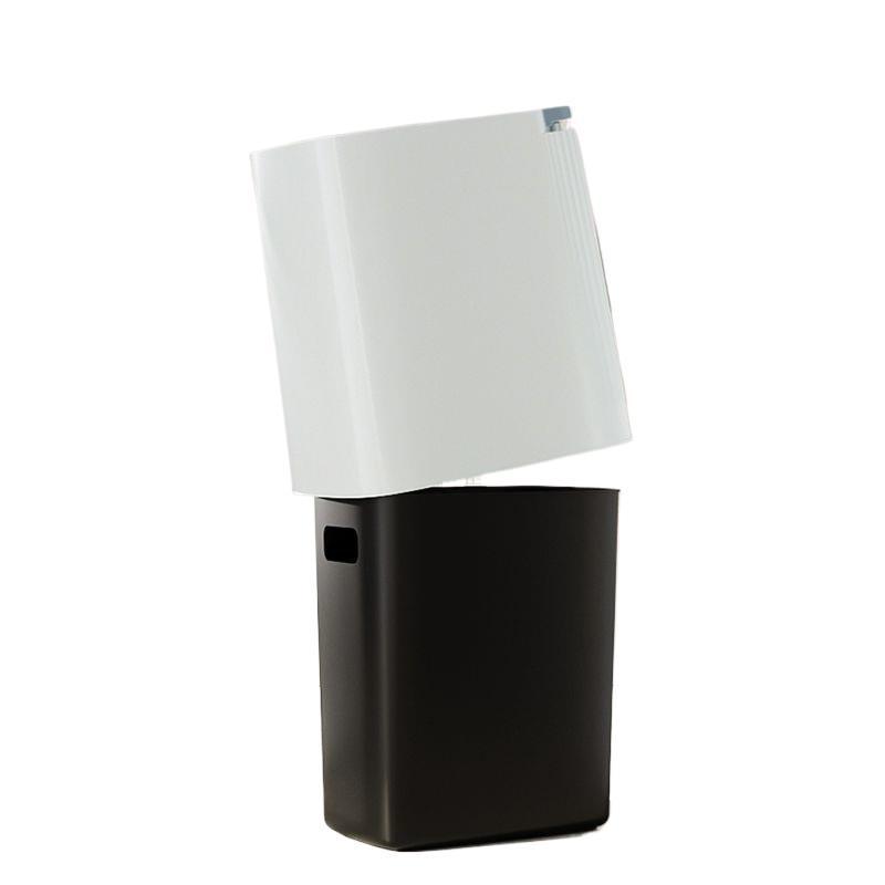 Light Luxury Pop-Up Lid Trash Can for Bathroom, Kitchen & Living Room - Large Capacity