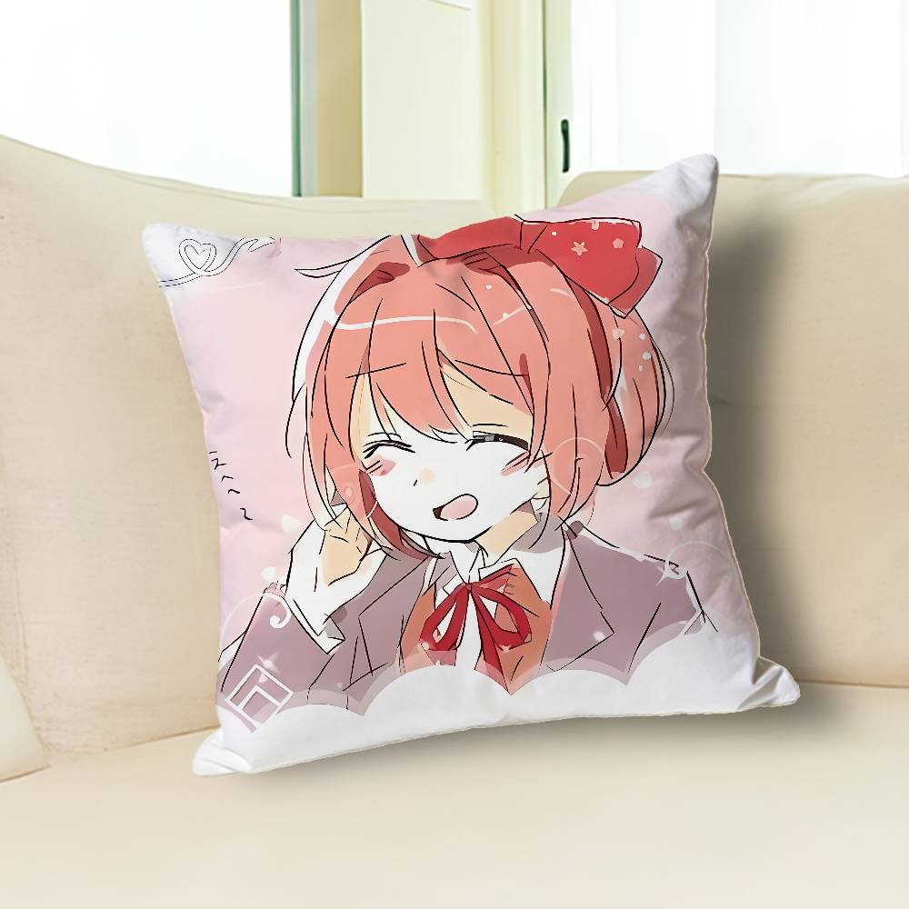 Cute S-Sayoris DDLC Pillow Cases for Bedroom Living Room Sofa Home Decor Polyester Cushion Cover with Zipper