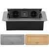 Dark Gray Gold Pop-up Desktop Socket with EU/Saudi/Indonesia Power and USB Charging