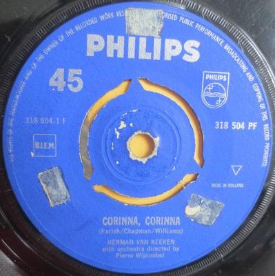 7inch Record HERMAN VAN KEEKEN ORKEST O.L.V. PI  Corinna Corinna 318504PF Philips 1961 Netherland Pop Used