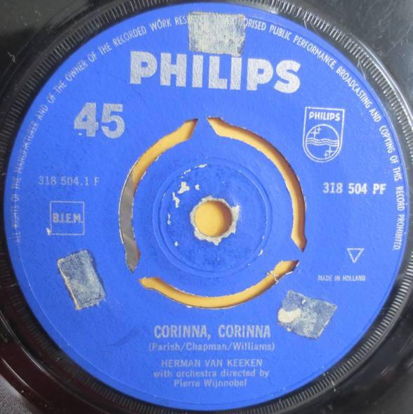 

7inch Record HERMAN VAN KEEKEN ORKEST O.L.V. PI Corinna Corinna 318504PF Philips 1961 Netherland Pop Used