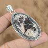 925 Silver Oval Coconut Jasper Stone Sister Art Deco Birthday Pendant Jewelry