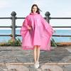 Transparenter EVA-Regenmantel mit Kapuze für Erwachsene, Unisex, mittellanger Poncho mit Druckknöpfen, wasserdicht, winddicht, Wanderregenmäntel für Männer und Frauen