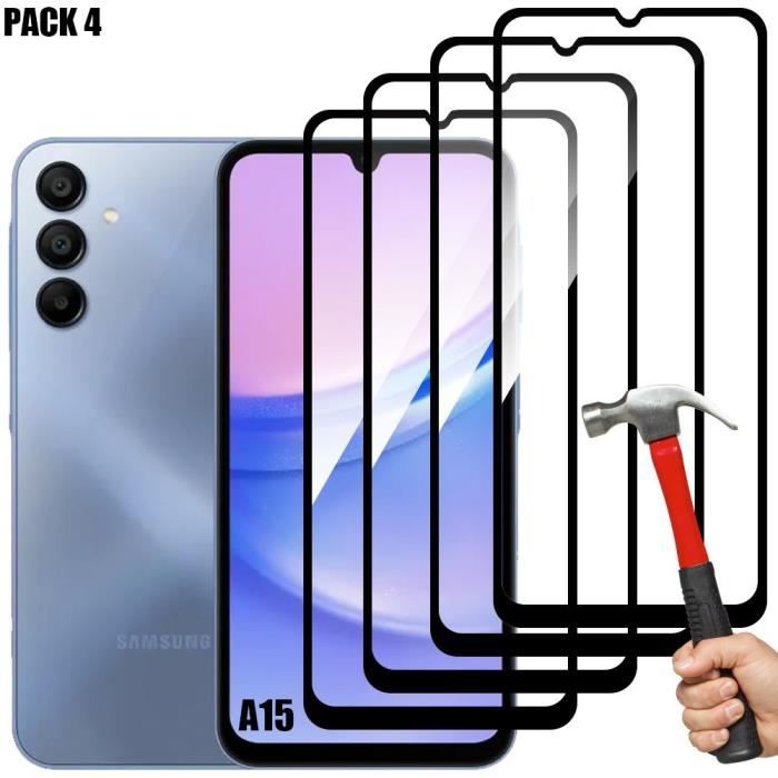 Verre Trempé - Booling - pour Samsung Galaxy A15 4G-5G - Protection d'écran 9H - Antichoc - Lot de 4