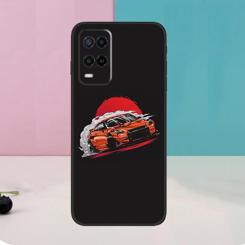 Sports Car JDM Tokyo Drift Case For Oppo A74 A54 A94 A80 A60 A40 A18 A38 A58 A78 A98 A96 A76 A16 A15 A17 A57 A5 A6 Pro