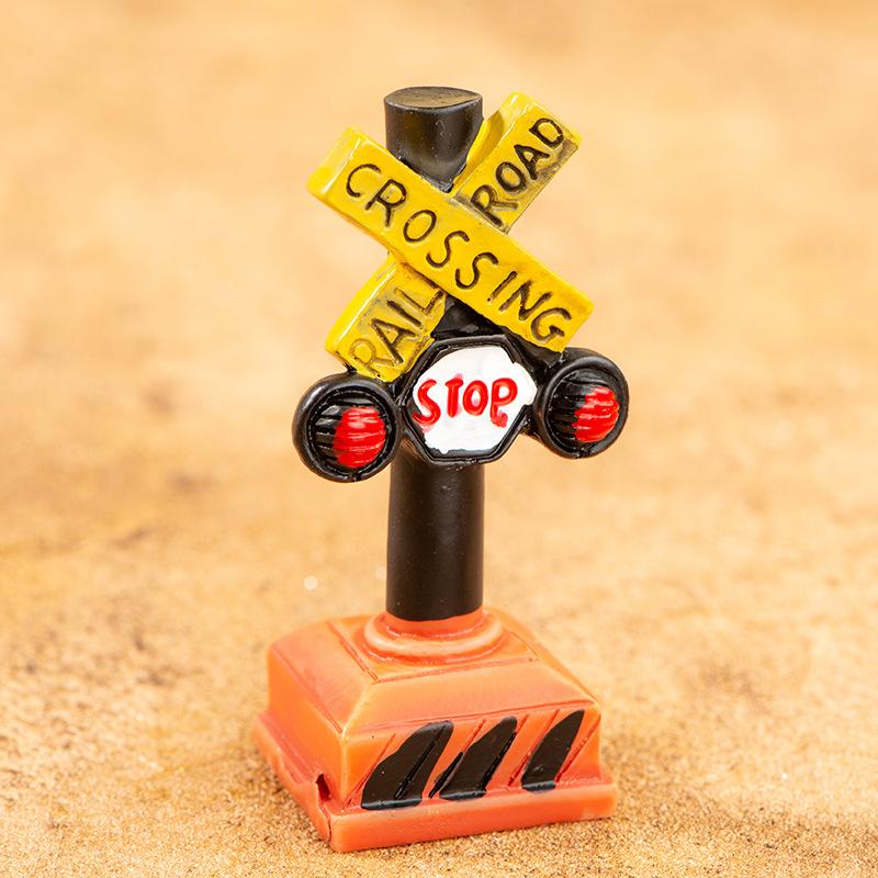 Micro Landscape Moss Decorative Small Ornaments Simulation Road Sign Resin Crafts