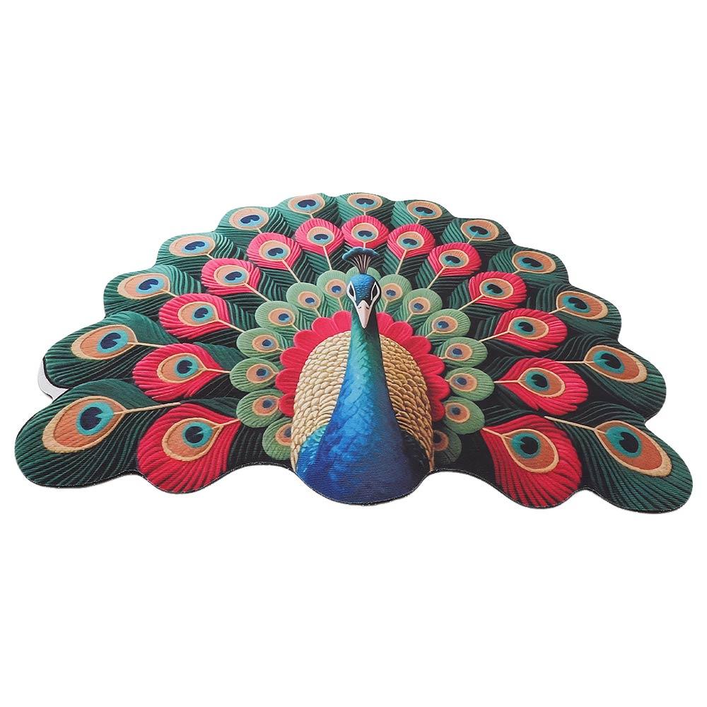 Special-shaped Peacock Carpet Soft Bathroom Floor Mat for Living Room Tea Table Bedside