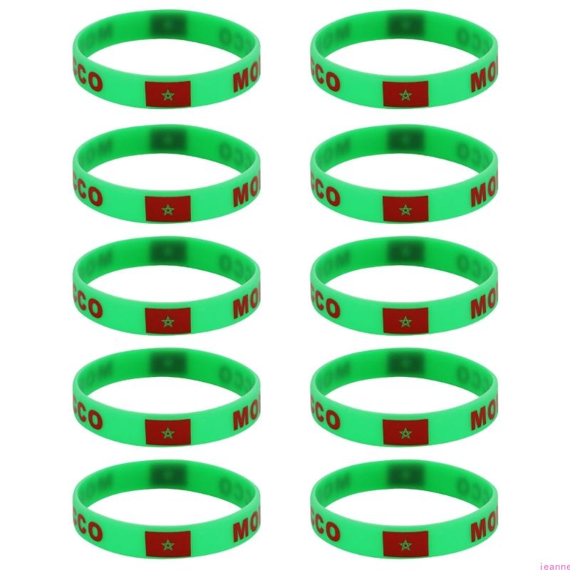 10Pcs/set Soft Elastic 2026 Sports Event Fan Bracelets Showcasing International Team Color Great For Collector