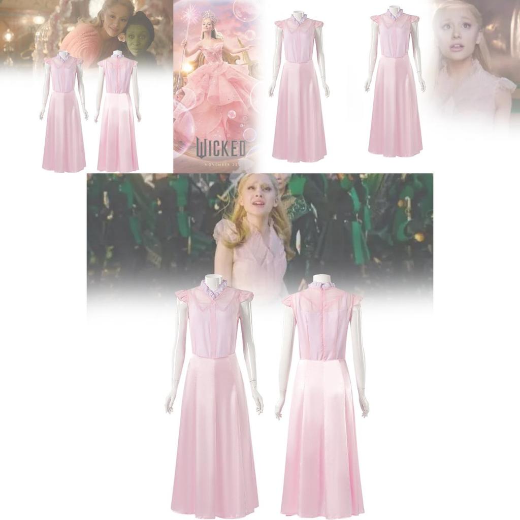 Enchanting Glinda Inspired Costume Dress For Halloween Retro Style Unisex Wearable Attire
