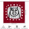 Red Shower Curtain with Polka Dots Dog Design Waterproof and Washable for Bathrooms Decoration