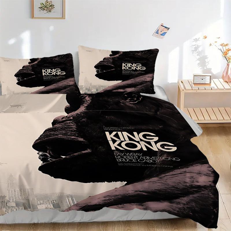

3pcs King Kong Duvet Cover Set (1 Duvet Cover + 2 Pillowcases, No Core) - Comfortable, And Breathable Bedroom Decoration yy251104078 135x200cm