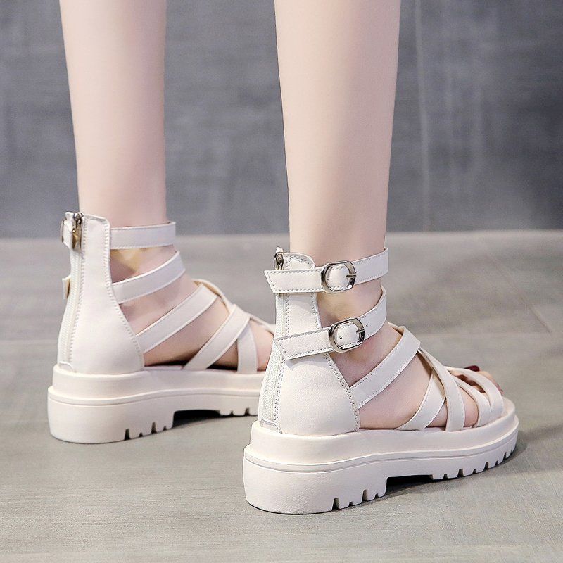 Wedge Shoes Black Women's Sandals Novelties 2025 Chunky Low Heel Shoe Block Heels Sandal for Women Roman Summer New 2025 Fashion