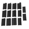 14PCS Bloc de ponçage de contour 3 formes Caoutchouc Noir Outil de polissage de contour flexible pour le travail du bois
