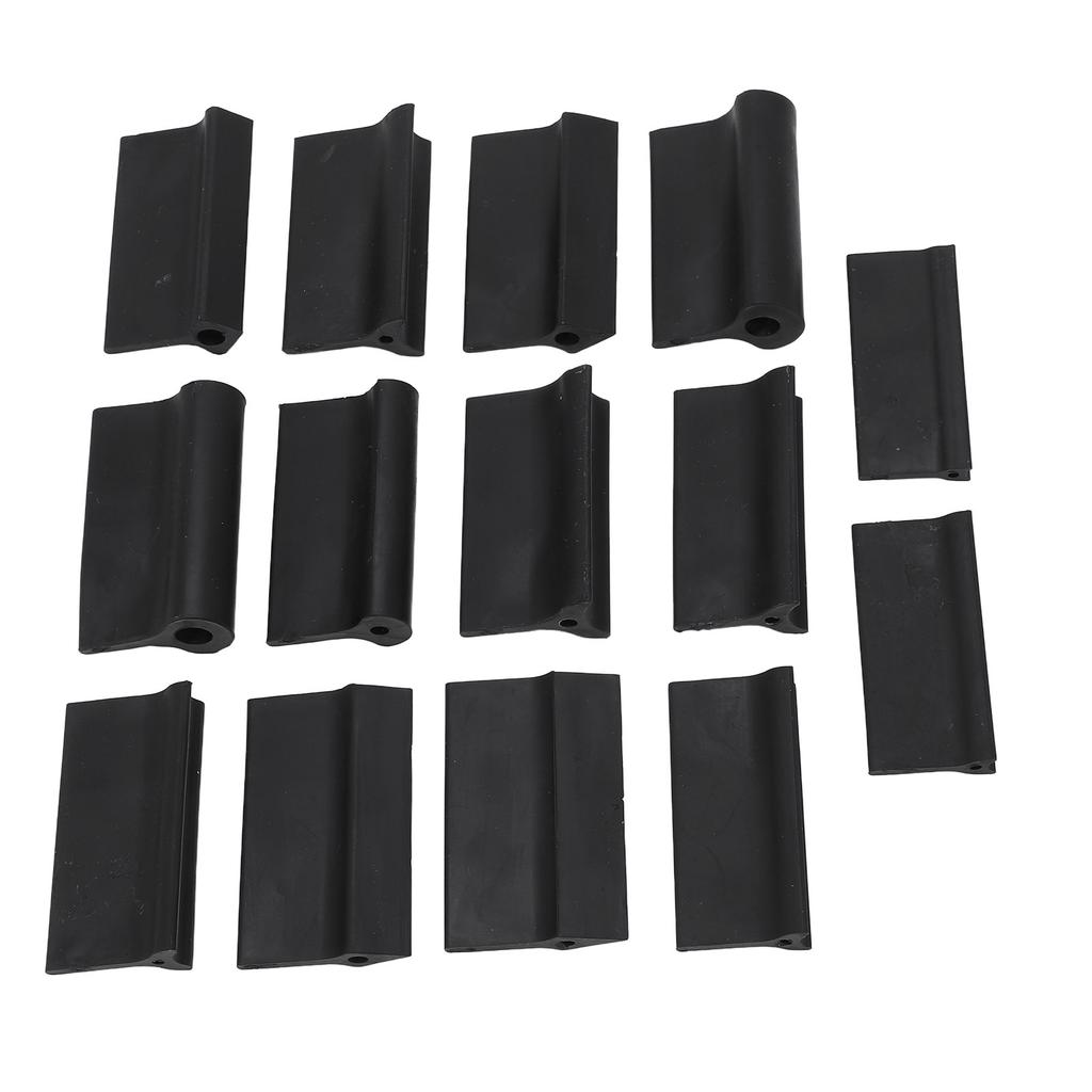 14PCS Bloc de ponçage de contour 3 formes Caoutchouc Noir Outil de polissage de contour flexible pour le travail du bois