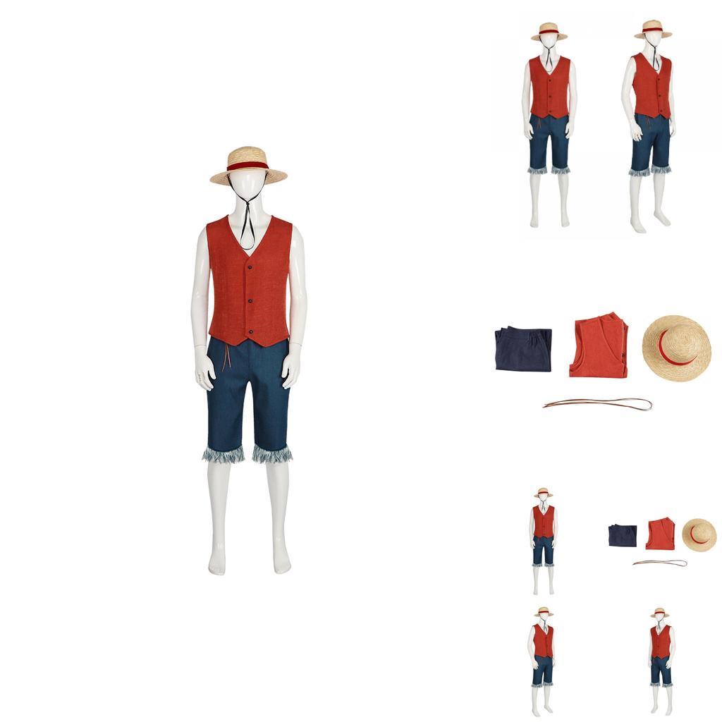 One Piece Luffy Kostým z filmu pro muže Král pirátů Království Wano Cosplay
