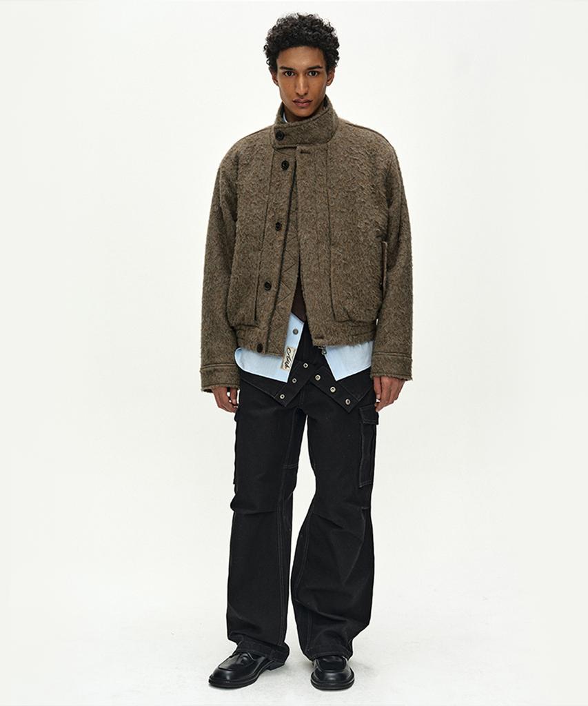 ADSB ANDERSSON BELL Linus Harrington Wool Jacket (Brown/Grey)