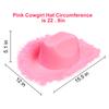 2pcs Women Western Cowboy Hat Pink Feather Novelty Cowgirl Hats For Halloween Parties Disco Costume