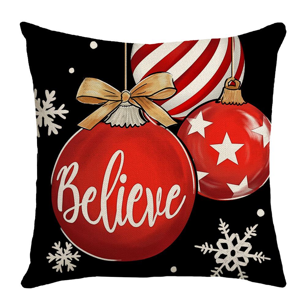 New Christmas Pillow Cartoon Christmas Tree English Bell Home Cushion Pillow Cover