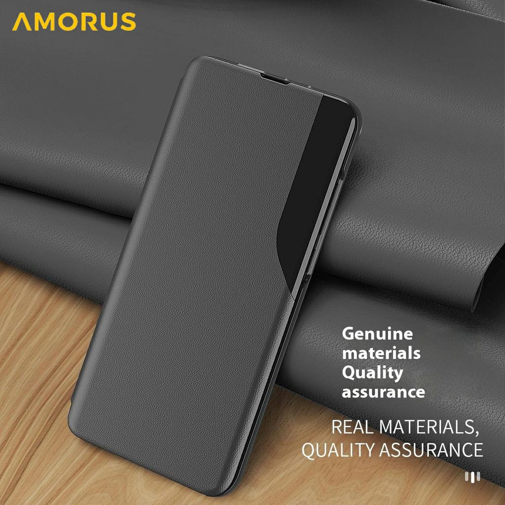 AMORUS For iPhone 17 Pro Case Folio Flip Stand PU Leather Phone Cover