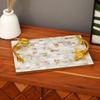Mother Of Pearl Resin Tray With Gold Leaf Handles – Luxury Décor
