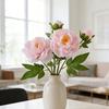 Real Touch Artificial Peony Flower Faux Silk Peony with Long Stem for Valentine's Day Floral Arrangement Wedding Party Home Kitchen Vase Decor