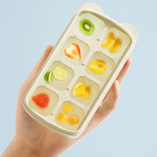 Mini Bear Ice Cube Tray with Lid Food-Grade Silicone Ice Mold Easy Release Ice Cube Maker BPA-Free Kitchen Food Freezer Tray