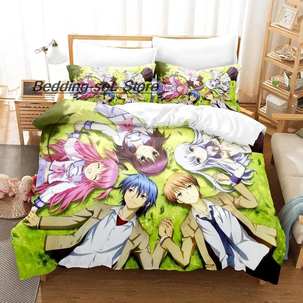 Angel Beats Bedding Set Single Twin Full Queen King Size Bed Set Aldult Kid Bedroom Duvetcover Sets Anime Bed Sheet Set