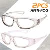 2PCS Anti-Fog Safety Glasses for Men Blue Light Blocking UV400 Dust-Proof Protective Goggles with Anti-Saliva And Pollen Feature