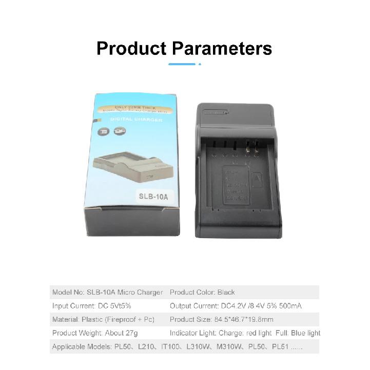 SLB-10A SLB10A SLB-11A Camera Battery USB Charger for Samsung EX2F WB150F WB250F WB350F WB750 WB800F WB500 WB550 HZ10 for NB-11L