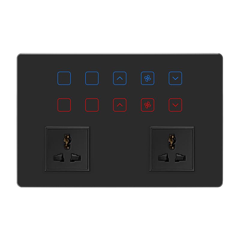 Indian Standard 12-Gang Smart WiFi Wall Light Switch Touch Panel Supports Alexa Google Assistant 16A 240V 234x152mm Size for Tuy